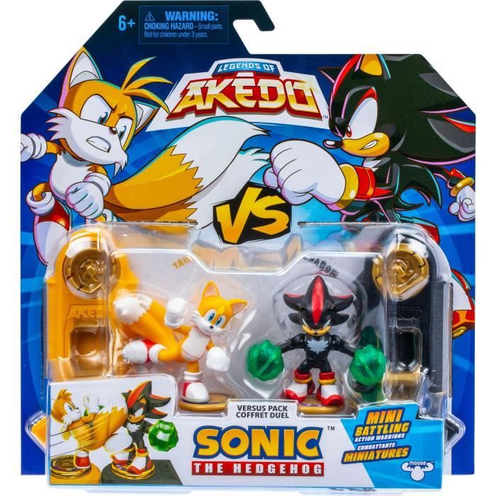 Duo de Figurines Tails vs Shadow - MOOSE TOYS - AKEDO - Pack de combat rapide 2 figurines et contrôleurs inclus