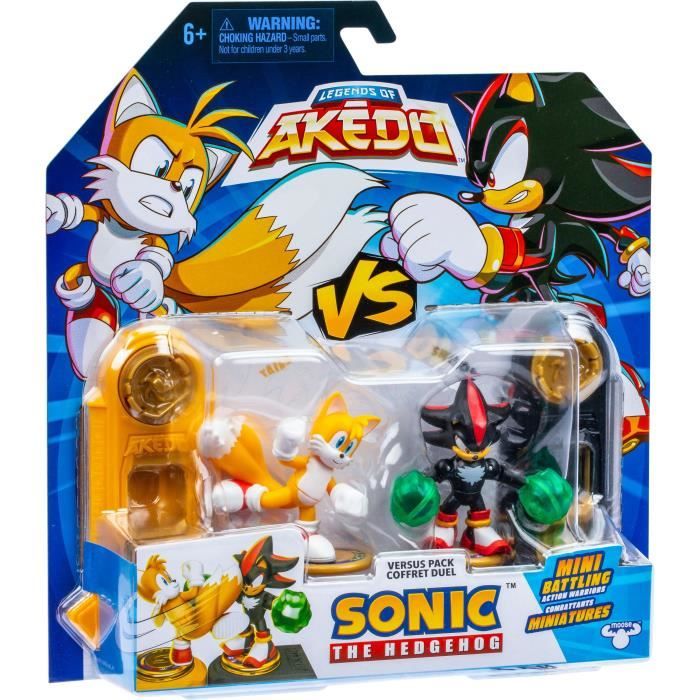 Duo de Figurines Tails vs Shadow - MOOSE TOYS - AKEDO - Pack de combat rapide 2 figurines et contrôleurs inclus