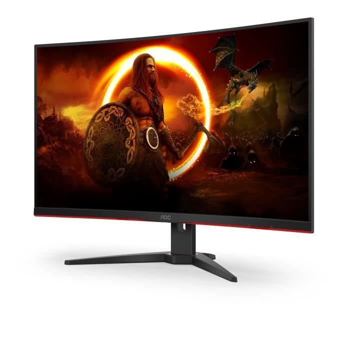 Ecran PC Gamer - AOC - CQ32G2SE/BK - 31,5 VA Incurvé QHD 1ms 165Hz HDMI DisplayPort HP Pivot Freesync Premium