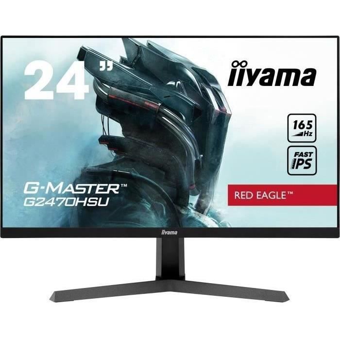 Ecran PC Gamer - IIYAMA G-Master Red Eagle G2470HSU-B1 - 23,8 FHD - Dalle IPS - 0,8 ms - 165Hz - HDMI/DisplayPort