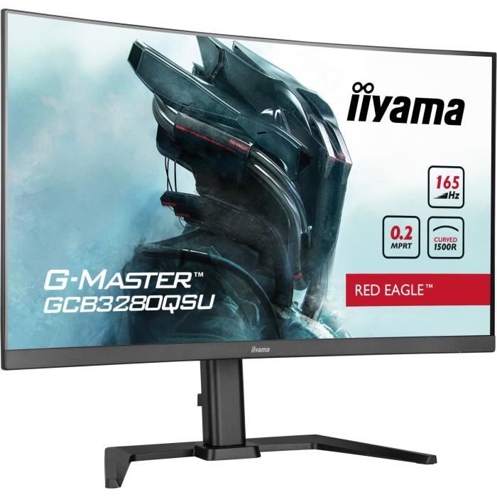 Ecran PC Gamer - IIYAMA - G-Master Red Eagle - GCB3280QSU-B1 - 31,5 WQHD - 0,4ms - 165Hz - HDMI / DisplayPort