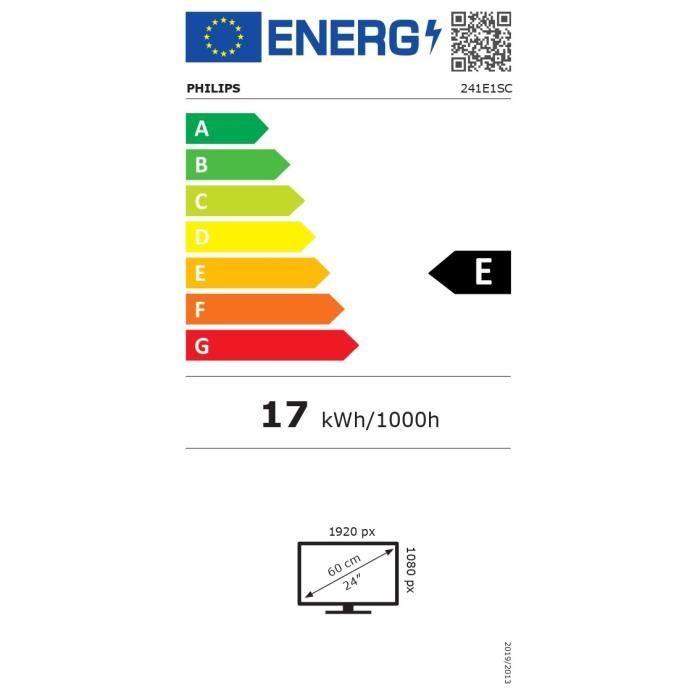 Ecran PC incurvé - PHILIPS 241E1SC/00 - 23,6 FHD - Dalle VA - 4 ms - 75Hz - VGA / HDMI - AMD FreeSync - Paloma Tech