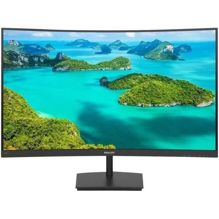 Ecran PC incurvé - PHILIPS 241E1SC/00 - 23,6 FHD - Dalle VA - 4 ms - 75Hz - VGA / HDMI - AMD FreeSync - Paloma Tech