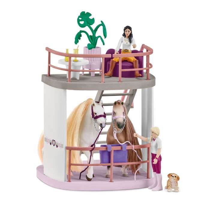 Écurie Schleich Salon de Beauté Sofia’s Beauties avec Accessoires de Pansage et Figurines Schleich Chevaux