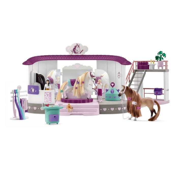 Écurie Schleich Salon de Beauté Sofia’s Beauties avec Accessoires de Pansage et Figurines Schleich Chevaux