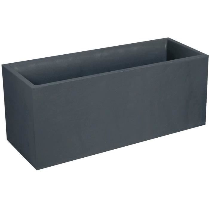 EDA Bac jardiniere Volcania 100 x 40 x 40 cm - 97,6 L - Gris  anthracite - Paloma Tech