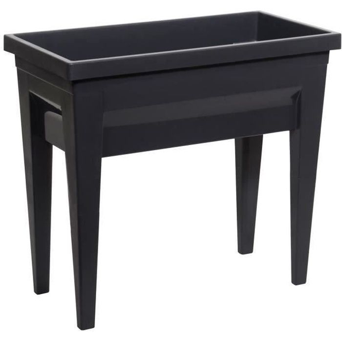 EDA Espace potager sur pieds City Veg&Table - 76 x 38,5 x H 68 cm - 57 L - Gris anthracite - Paloma Tech