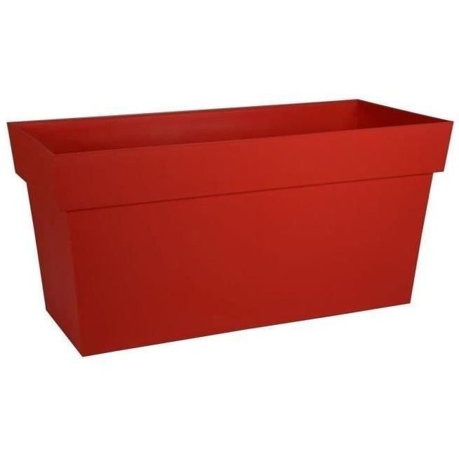 EDA Jardiniere avec roulettes Toscane - 79 x 35 x H 39 cm - 74 L - Rouge rubis - Paloma Tech