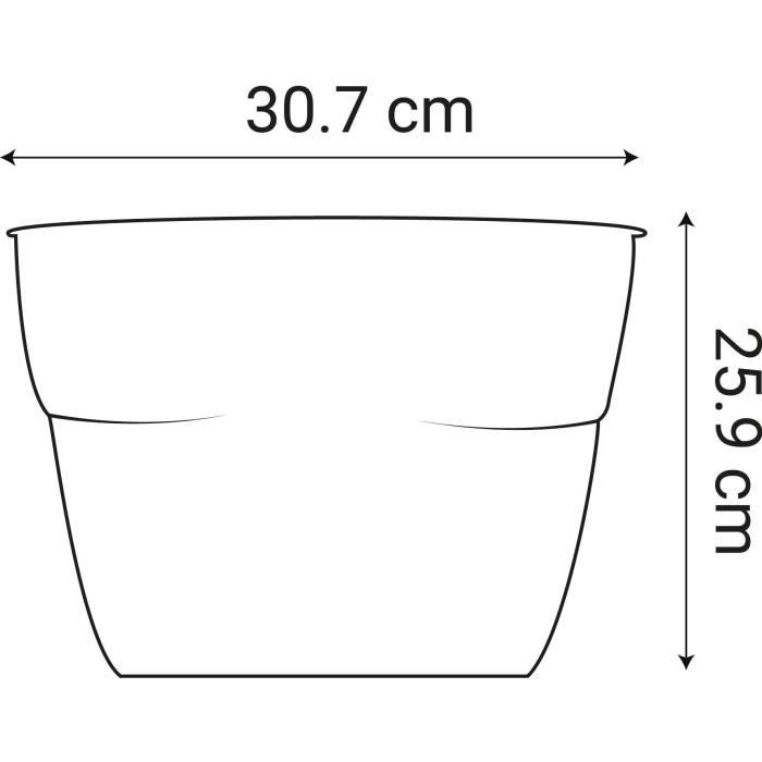 EDA Jardiniere Basse Osaka 38 L - avec Barre Métallique de Renfort - 77,3 x 30,7 x H.25,9 cm - Rouge bourgogne - Paloma Tech