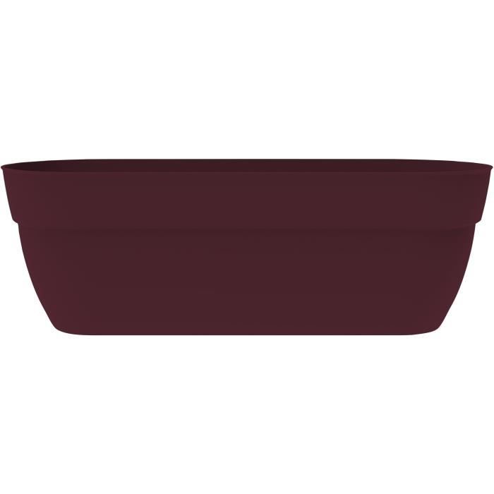 EDA Jardiniere Basse Osaka 38 L - avec Barre Métallique de Renfort - 77,3 x 30,7 x H.25,9 cm - Rouge bourgogne - Paloma Tech