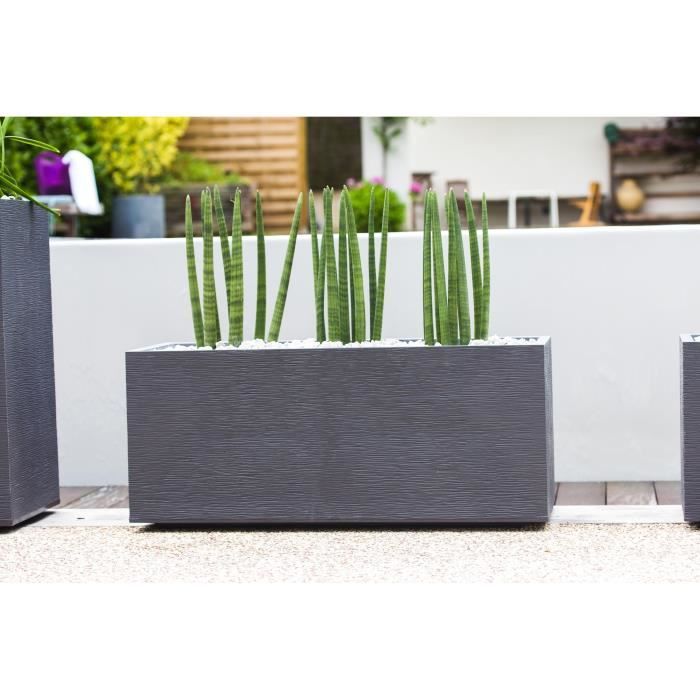 EDA Jardiniere Graphit - 99,5 x 39 x 43 cm - 97,6 L - Gris anthracite - Paloma Tech