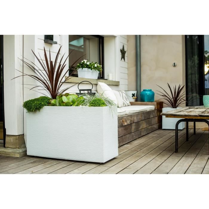 EDA Jardiniere Graphit 99,5x39,5x60cm - Contenance 116L - Blanc cérusé - Paloma Tech