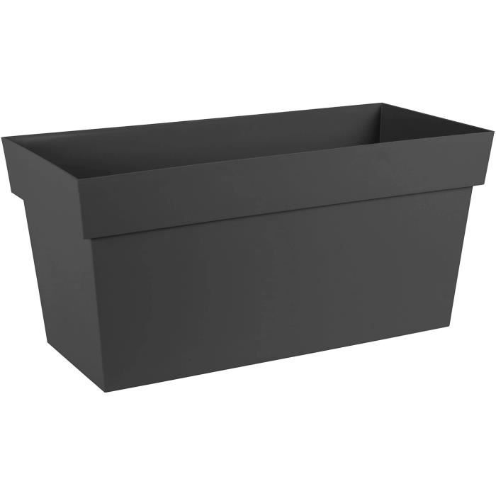 EDA Muret avec roulettes Toscane - 79 x 35 x H 39 cm - 74 L - Noir - Paloma Tech