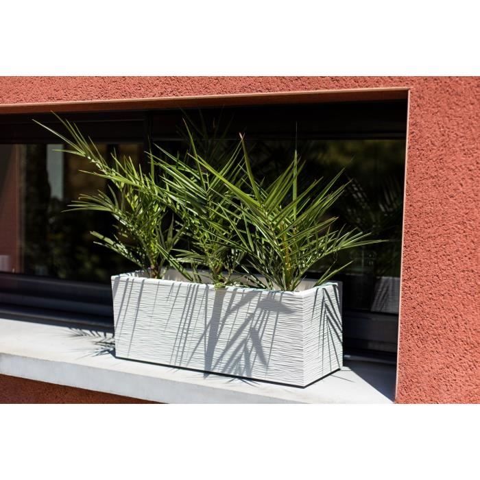 EDA PLASTIQUE Balconniere Graphit Up - 25 L - 59 x 19,5 x 22,8 cm - Blanc cérusé - Paloma Tech