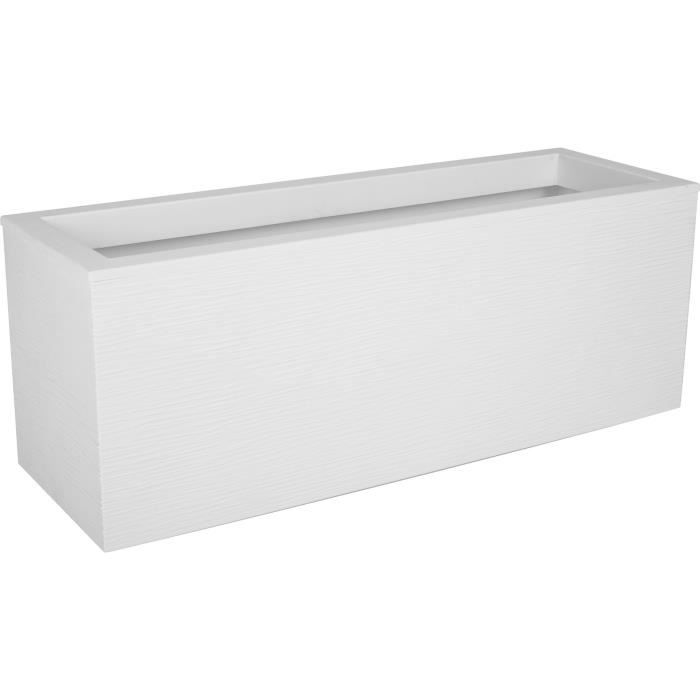 EDA PLASTIQUE Balconniere Graphit Up - 25 L - 59 x 19,5 x 22,8 cm - Blanc cérusé - Paloma Tech