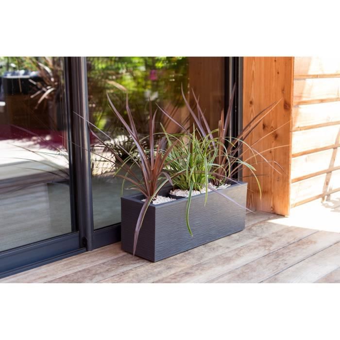 EDA PLASTIQUE Balconniere Graphit Up - 25 L - 59 x 19,5 x 22,8 cm - Gris anthracite - Paloma Tech