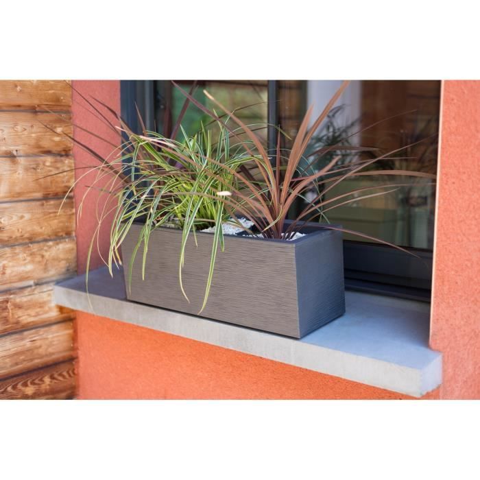 EDA PLASTIQUE Balconniere Graphit Up - 25 L - 59 x 19,5 x 22,8 cm - Gris anthracite - Paloma Tech