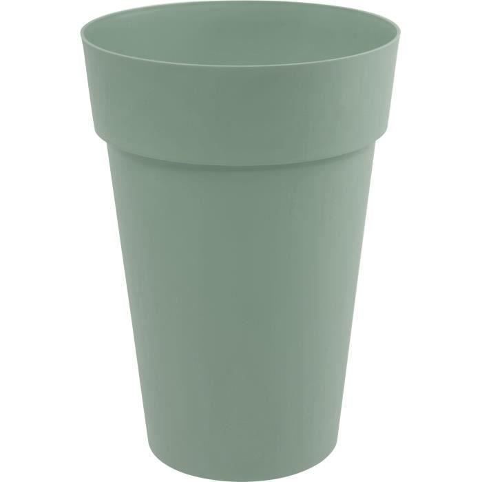 EDA PLASTIQUE - Pot de fleur/Vase haut Toscane - 67L - Ø 46 x 65 cm - Vert laurier - Paloma Tech