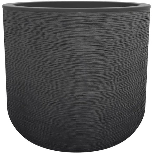 EDA PLASTIQUE - Pot rond 40 cm Graphit'Up - 32,5 L - Gris anthracite - Paloma Tech