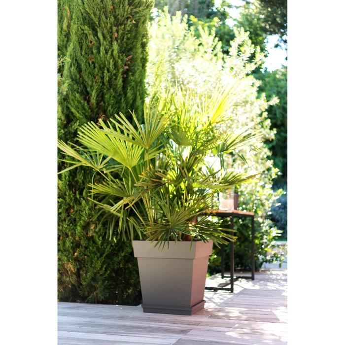 EDA Pot carré Toscane - 50 cm - 87 L - Taupe - Paloma Tech