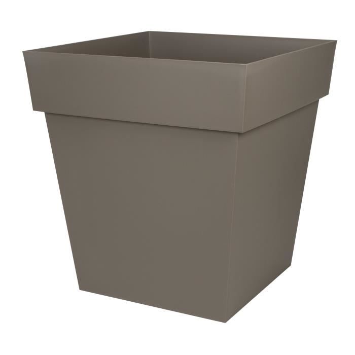 EDA Pot carré Toscane - 50 cm - 87 L - Taupe - Paloma Tech