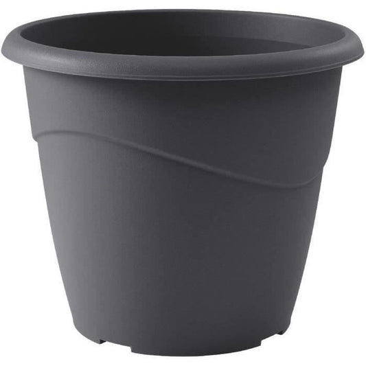 EDA Pot de fleur rond non percé Marina - Ø 40 x H 33,7 cm - 23 L - Gris anthracite