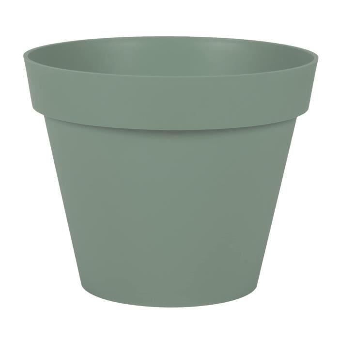 EDA Pot de Fleur Rond TOSCANE Ø 30 cm - Volume 10 L - Ø 29,5 x H.24 cm - Vert laurier - Paloma Tech