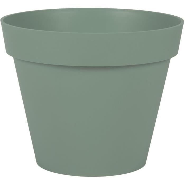 EDA Pot de Fleur Rond TOSCANE Ø 30 cm - Volume 10 L - Ø 29,5 x H.24 cm - Vert laurier - Paloma Tech