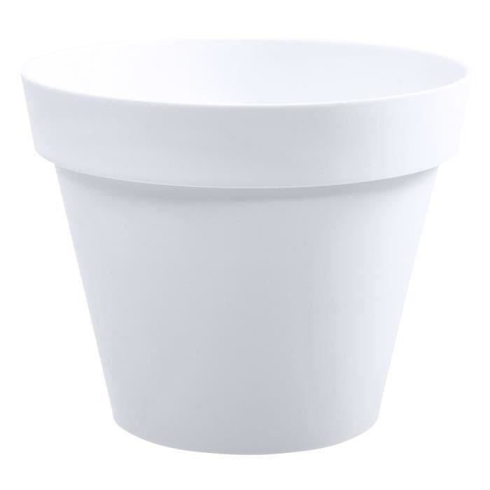 EDA Pot de fleur rond Toscane - Ø 30 x H 26 cm - 10 L - Blanc - Paloma Tech