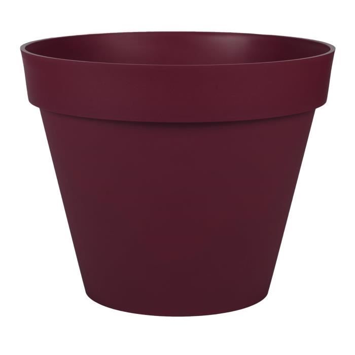 EDA Pot de Fleur Rond TOSCANE Ø 40 cm - Volume 23 L - Ø 39,5 x H.31 cm - Rouge bourgogne - Paloma Tech