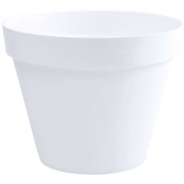 EDA Pot de fleur rond Toscane - Ø 40 x H 32 cm - 23 L - Blanc - Paloma Tech