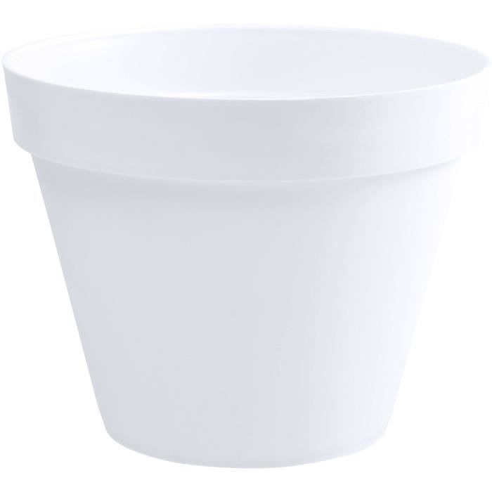 EDA Pot de fleur rond Toscane - Ø 40 x H 32 cm - 23 L - Blanc - Paloma Tech