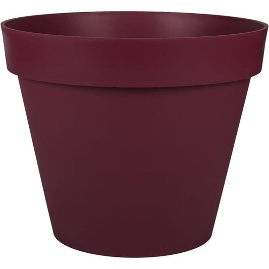 EDA Pot de Fleur Rond TOSCANE Ø 48 cm - Volume 43 L - Ø 47,5 x H.39 cm - Rouge bourgogne - Paloma Tech