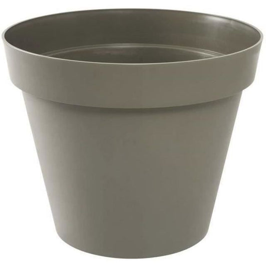 EDA Pot de fleur rond Toscane - Ø 48 x H 40 cm - 43 L - Taupe - Paloma Tech