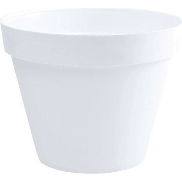 EDA Pot de fleur rond Toscane - Ø 60 x H 47 cm - 76 L - Blanc - Paloma Tech