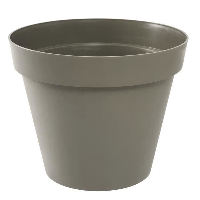 EDA Pot de fleur rond Toscane - Ø 60 x H 47 cm - 76 L - Taupe - Paloma Tech