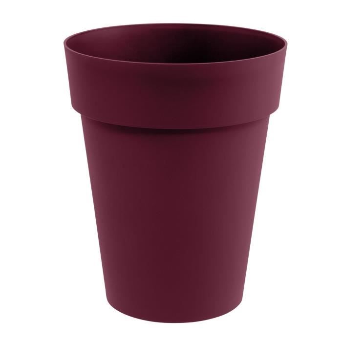 EDA Pot de Fleur Vase Mi-Haut TOSCANE Ø 44 cm - Volume 50 L - Ø 44 x H.53 cm - Rouge bourgogne - Paloma Tech