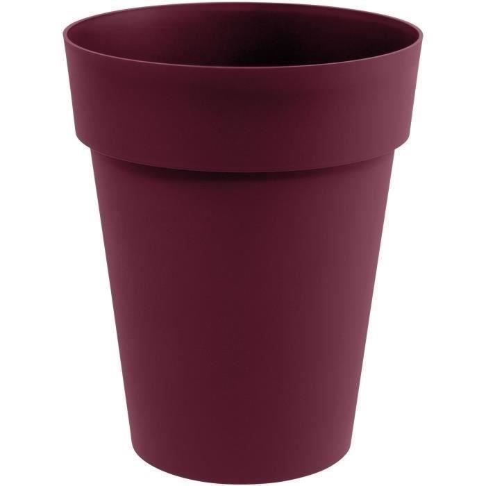 EDA Pot de Fleur Vase Mi-Haut TOSCANE Ø 44 cm - Volume 50 L - Ø 44 x H.53 cm - Rouge bourgogne - Paloma Tech