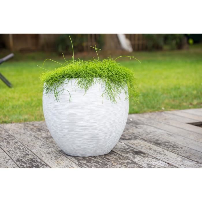 EDA Pot rond Graphit Ø50cm - Contenance 46L - Blanc cérusé - Paloma Tech