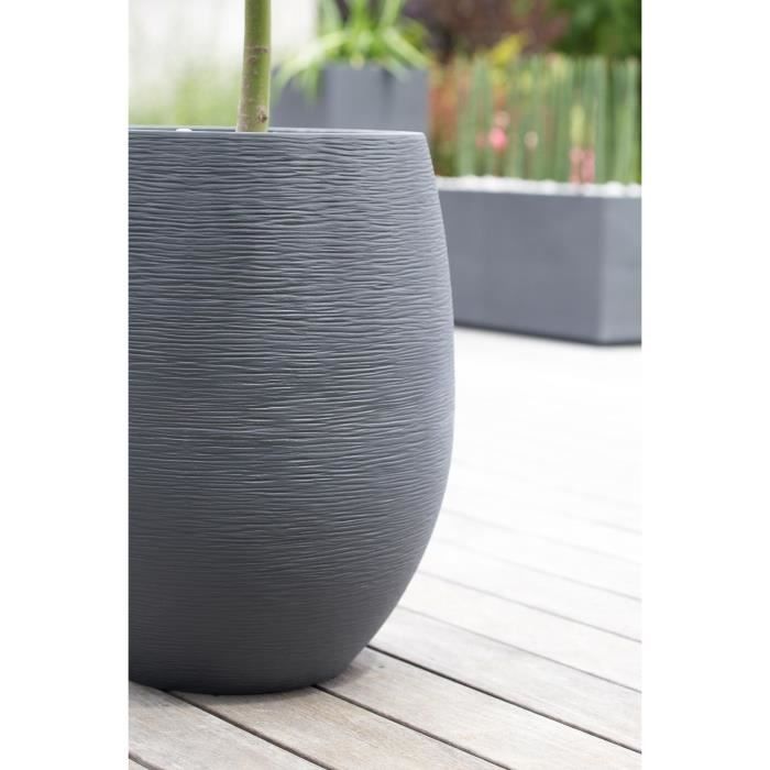 EDA Pot rond Graphit Ø50cm - Contenance 53L - Gris anthracite - Paloma Tech