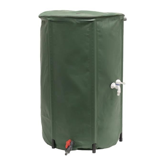 EDA - Récupérateur d'eau Souple et Pliable 250 L - avec Filtre en Filet + 2 Robinets - Résistant aux Intempéries - Ø 60 x H.88 cm - Paloma Tech