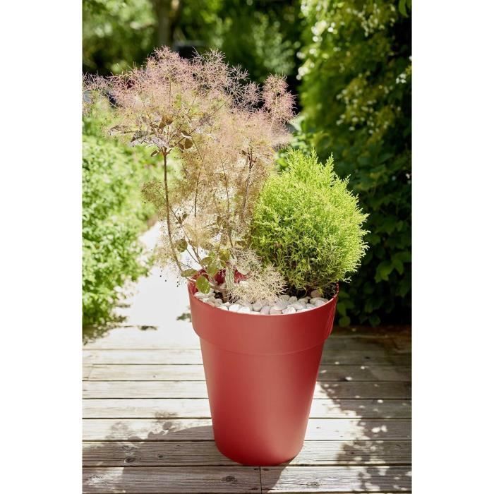 EDA Vase Toscane mi-haut - Ø 44 x 53 cm - 50 L - Rouge rubis - Paloma Tech