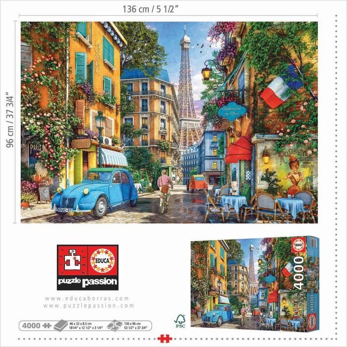 EDUCA - Puzzle - 4000 The old streets of Paris