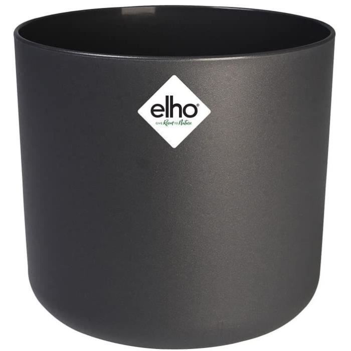 ELHO B.for Soft Pot de fleurs rond 25 - Noir - Ø 25 x H 23 cm - intérieur - 100% recyclé - Paloma Tech