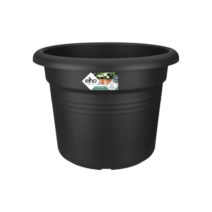 Elho Bac a fleurs Green Basics Cilinder 55 - Noir - Ø 54 x H 41 cm - extérieur - 100% recyclé - Paloma Tech