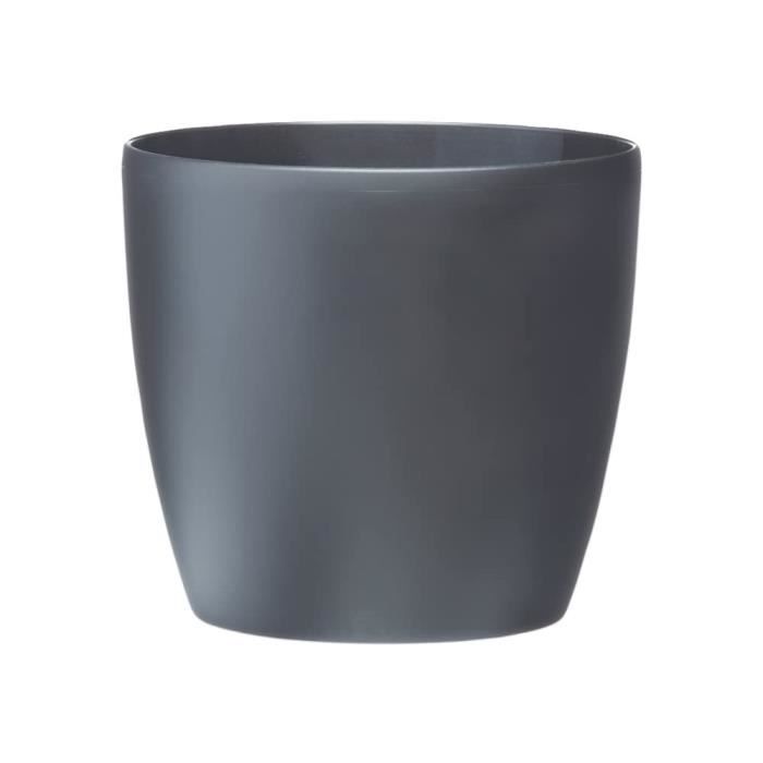 ELHO Brussels Pot de fleurs rond Roues 40 - Noir - Ø 39 x H 37 cm - intérieur - 100% recyclé - Paloma Tech