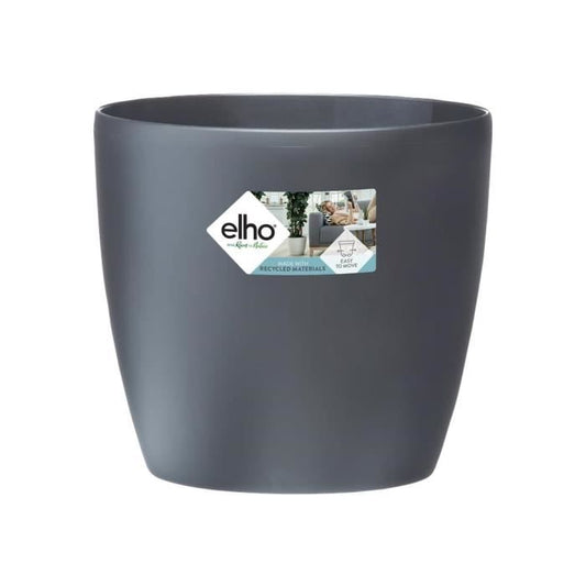 ELHO Brussels Pot de fleurs rond Roues 47 - Noir - Ø 47 x H 44 cm - intérieur - 100% recyclé - Paloma Tech