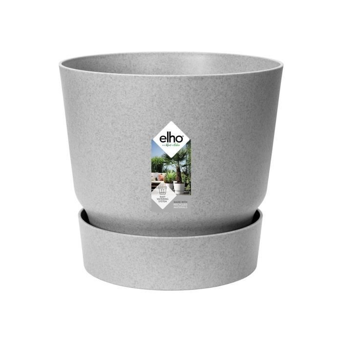 ELHO Greenville Pot de fleurs rondØ 47 x H 44 cm - extérieur - 100 47 - Gris - % recyclé - Paloma Tech