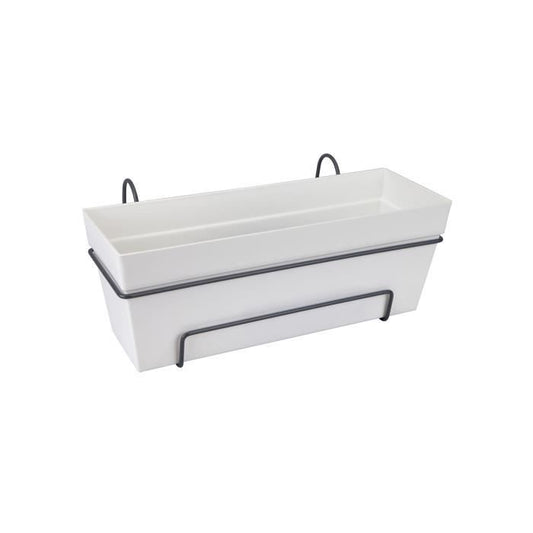 Elho Loft Urban Balconniere Allin1 50 - Blanc - L 49 x B 27 x H 21 cm - Balconextérieur - 100% recyclé - Paloma Tech