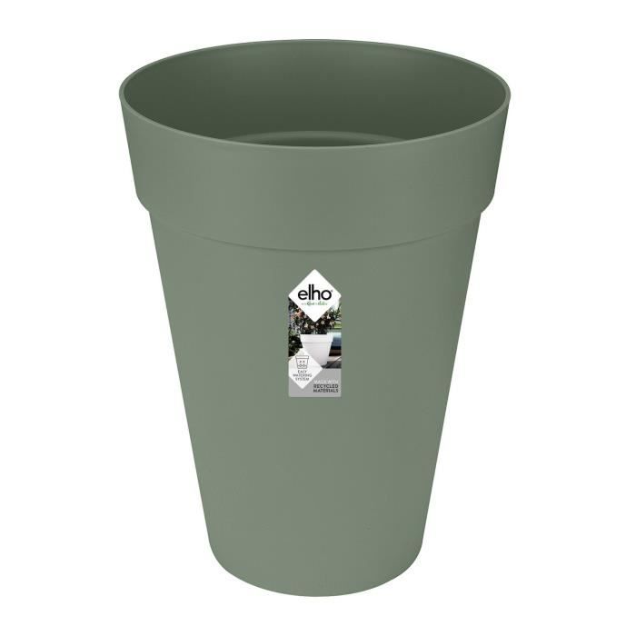 ELHO Loft Urban Pot de fleurs rond Haut 35 - Vert - Ø 34 x H 45 cm - extérieur - 100% recyclé - Paloma Tech